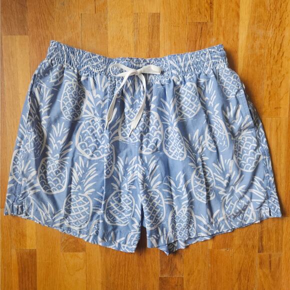 Chubbies Swim Trunks Mens XL Blue White Pineapple Print 5" Inseam Brief Liner‎ - Picture 7 of 13